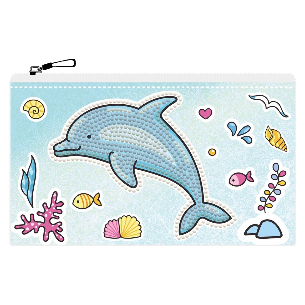 Diamond Dotz Kits - Dotzies, Dolphin Party, Zipper Pouch, Round Dotz, Diamond Art Bags, Diamond Painting Bags, Diamond Art Projects, Diamond Painting Purse, Diamond Art Bag, Diamond Painting Bag